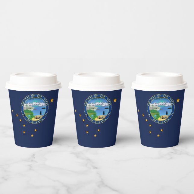 Alaskan Flag & Seal, Flag of Alaska Paper Cups (Multi)