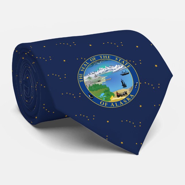 Alaskan Flag & Seal, Flag of Alaska Tie (Rolled)
