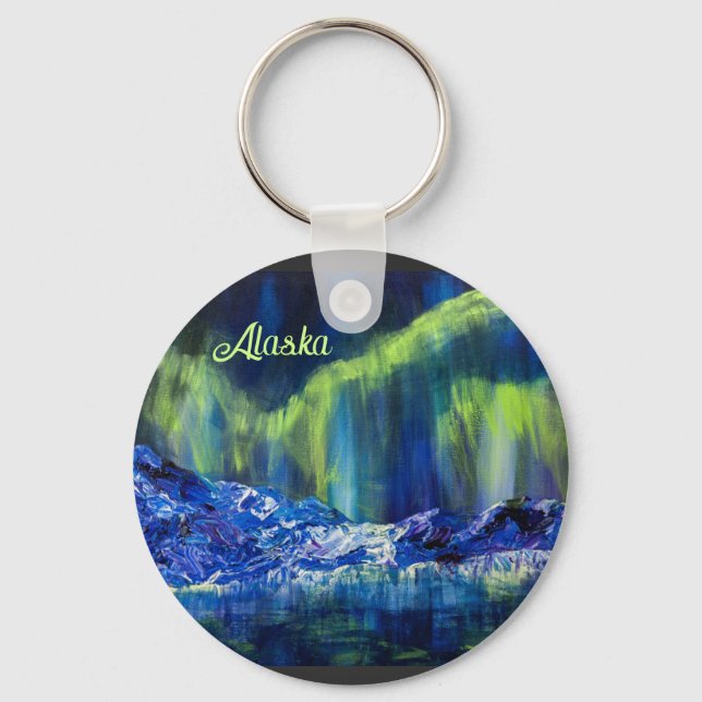 Alaskan Glacial & Borealis Round Key Chain (Front)