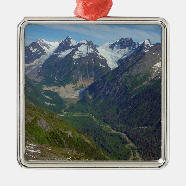 Alaskan Glacier-Carved Valley Metal Tree Decoration (Front)