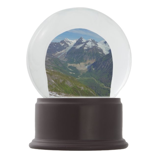 Alaskan Glacier-Carved Valley Snow Globe (Front)