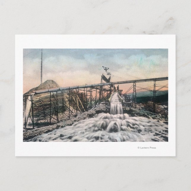 Alaskan Gold Mining Operation Sluice Box Postcard (Front)