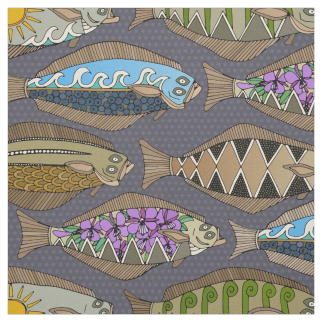 Alaskan halibut dusk fabric (Swatch)