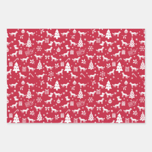 Alaskan Husky Christmas Wrapping Paper Sheet