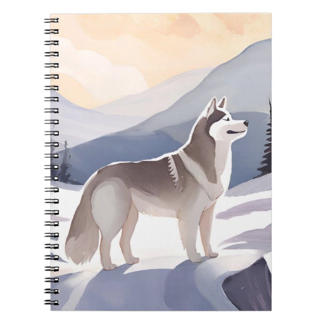 Alaskan Husky | Dog Mountain Watercolor Notebook (Front)