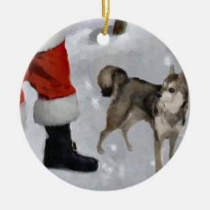 Alaskan Klee Kai Christmas Gifts Ceramic Tree Decoration