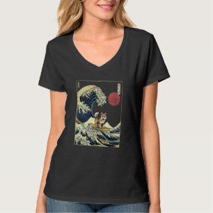 Alaskan Klee Kai Japanese Kanagawa Wave Funny Surf T-Shirt
