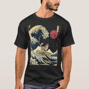 Alaskan Klee Kai Kanagawa Japanese Surfing Wave T-Shirt