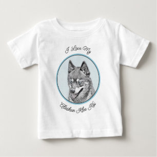 Alaskan Klee Kai Painting - Cute Original Dog Art Baby T-Shirt
