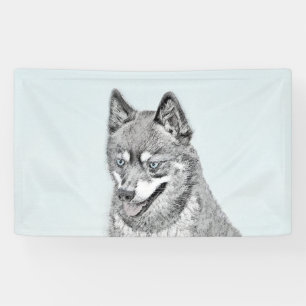 Alaskan Klee Kai Painting - Cute Original Dog Art Banner