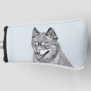 Alaskan Klee Kai Painting - Cute Original Dog Art Golf Head Cover