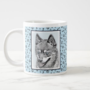 Alaskan Klee Kai Painting - Cute Original Dog Art Large Coffee Mug