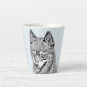 Alaskan Klee Kai Painting - Cute Original Dog Art Latte Mug