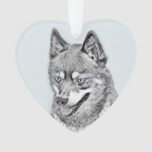 Alaskan Klee Kai Painting - Cute Original Dog Art Ornament