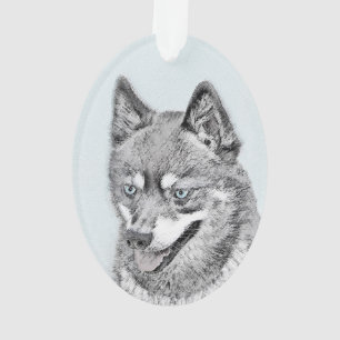 Alaskan Klee Kai Painting - Cute Original Dog Art Ornament