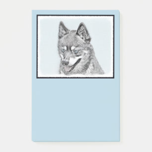 Alaskan Klee Kai Painting - Cute Original Dog Art Post-it Notes