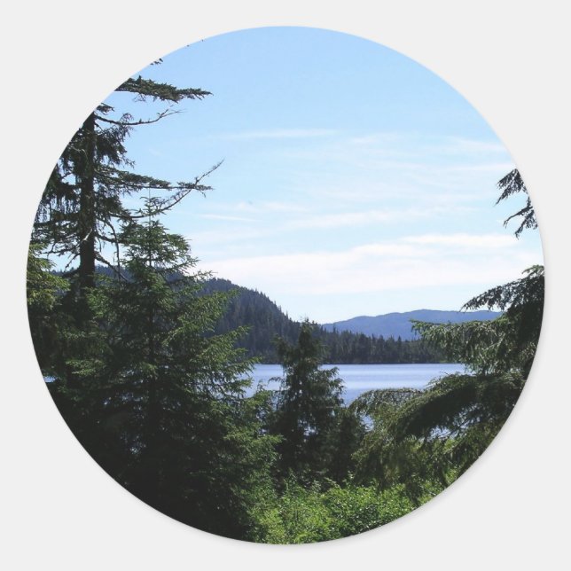 Alaskan Landscape Beautiful Alaska Photography Classic Round Sticker (Front)