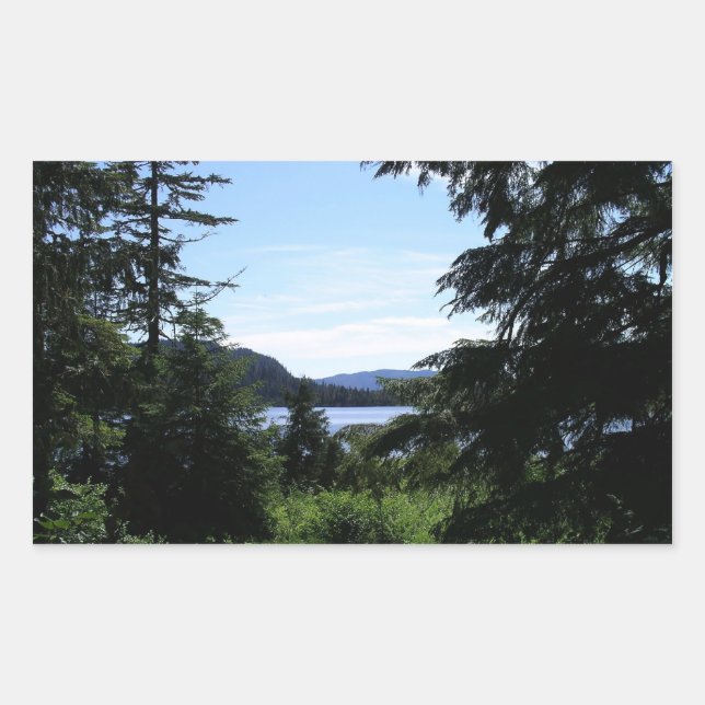 Alaskan Landscape Beautiful Alaska Photography Rectangular Sticker (Front)