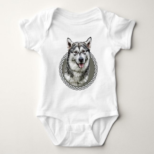 Alaskan Malamute 001 Baby Bodysuit (Front)