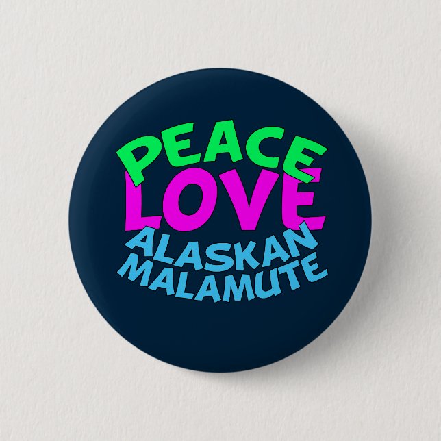 Alaskan Malamute 6 Cm Round Badge (Front)