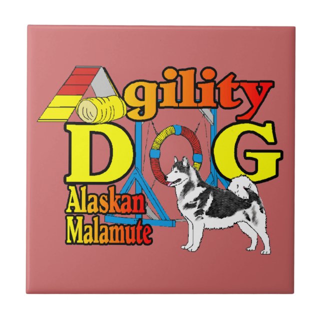 Alaskan Malamute Agility Tile (Front)