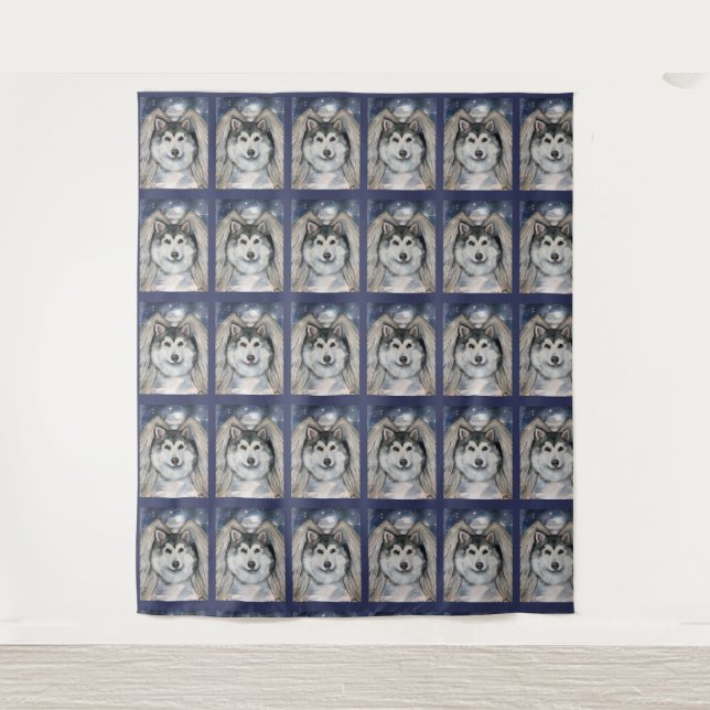 Alaskan Malamute Angel Tapestry (Front)