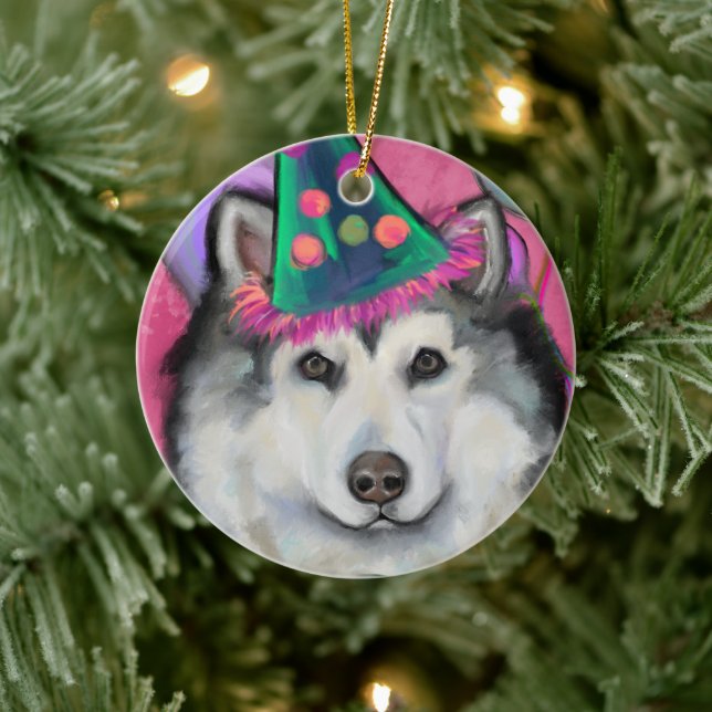 ALASKAN MALAMUTE   CERAMIC TREE DECORATION (Tree)