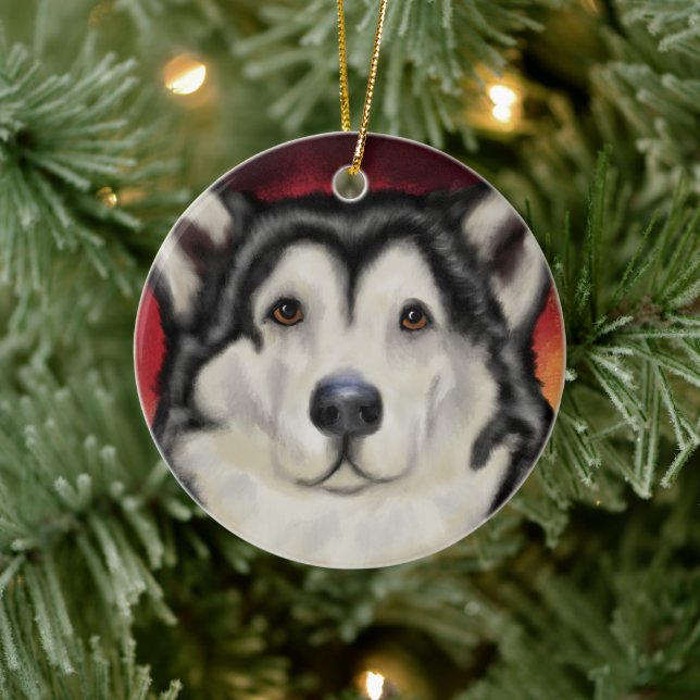 Alaskan Malamute    Ceramic Tree Decoration (Tree)