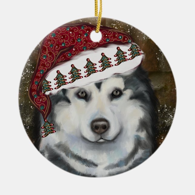 Alaskan Malamute                 Ceramic Tree Decoration (Front)