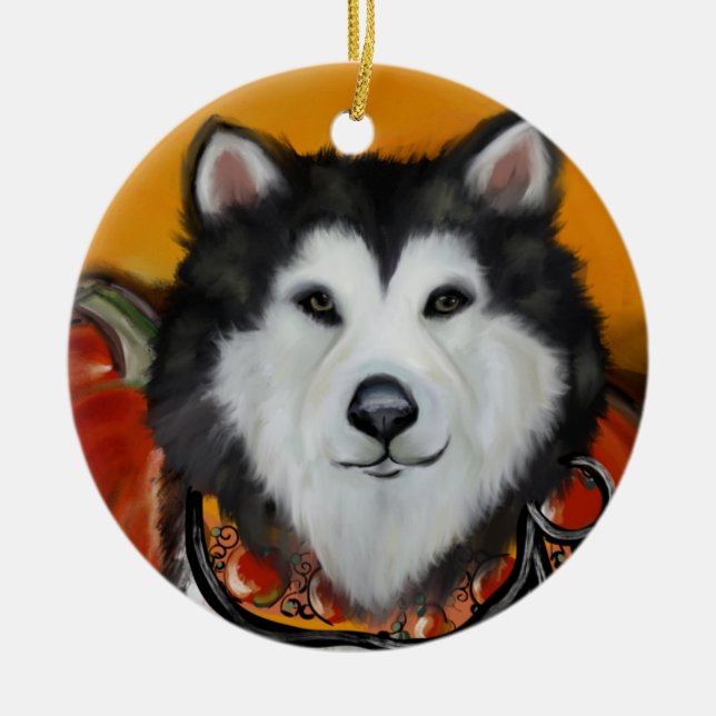 Alaskan Malamute                       Ceramic Tree Decoration (Front)
