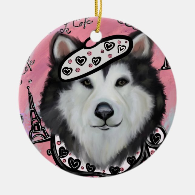 Alaskan Malamute                       Ceramic Tree Decoration (Front)