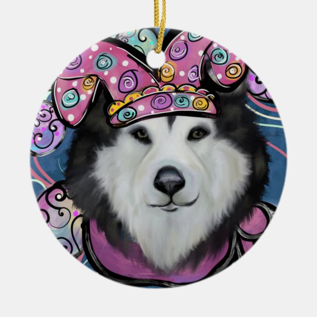 Alaskan Malamute                       Ceramic Tree Decoration (Front)