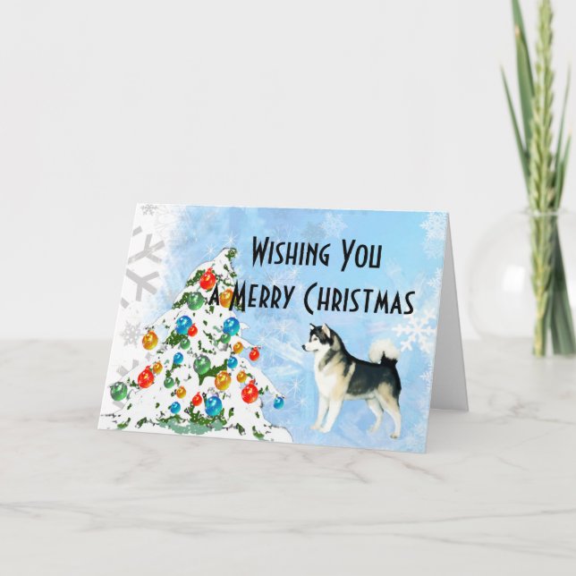 Alaskan Malamute Christmas Card (Front)