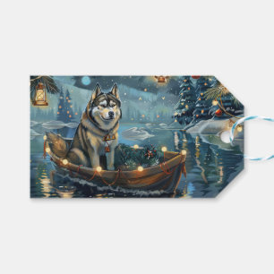 Alaskan Malamute Christmas Festive Voyage Gift Tags