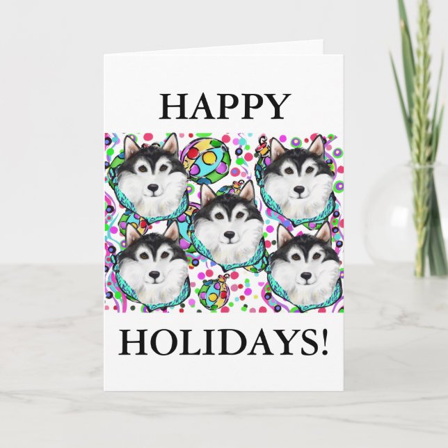 ALASKAN MALAMUTE CHRISTMAS HOLIDAY CARD (Front)