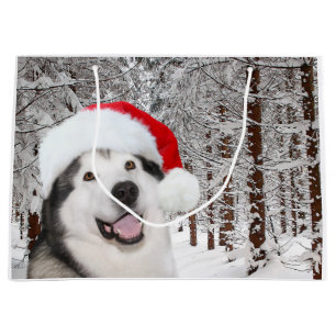 Alaskan Malamute Christmas Large Gift Bag