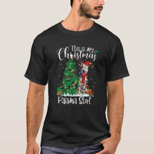 Alaskan Malamute Christmas Lights  Pajama Dog T-Shirt