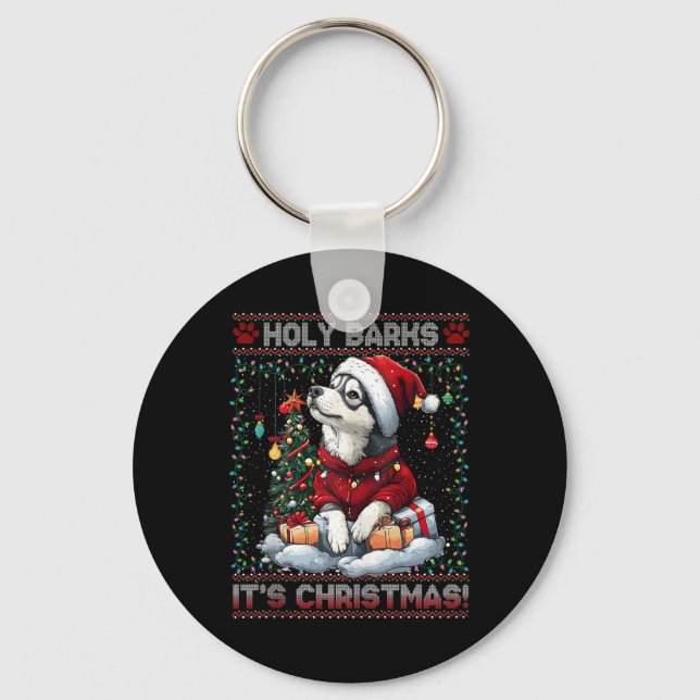 Alaskan Malamute Christmas Tree Decorations Dog Lo Key Ring (Front)