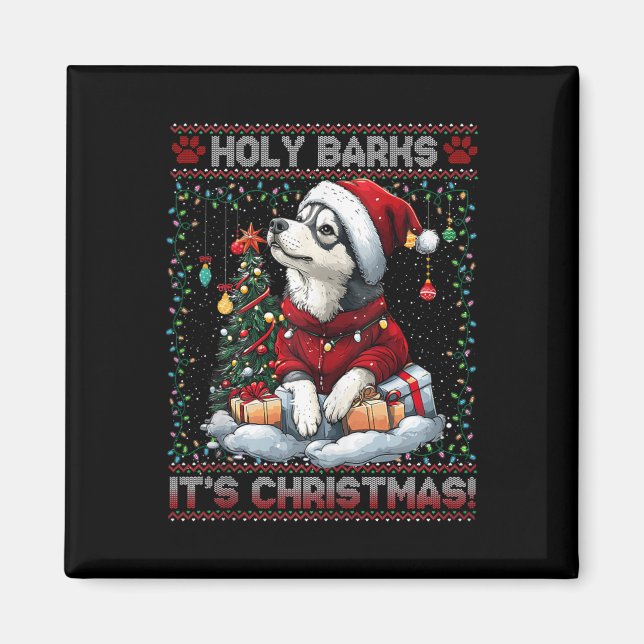 Alaskan Malamute Christmas Tree Decorations Dog Lo Magnet (Front)