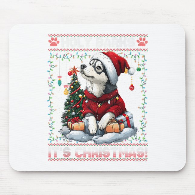 Alaskan Malamute Christmas Tree Decorations Dog Lo Mouse Pad (Front)