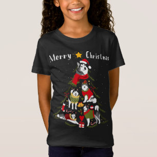Alaskan Malamute Christmas Tree Xmas Dog Lover T-Shirt