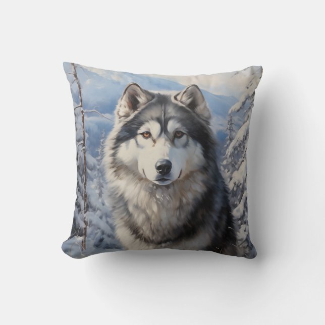 Alaskan Malamute Cushion (Front)