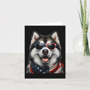 Alaskan Malamute Dog 4th Of July American Incepend Card