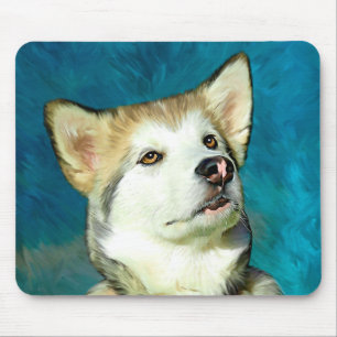 Alaskan Malamute Dog Art Mouse Pad