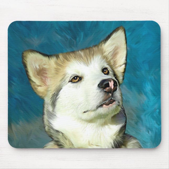 Alaskan Malamute Dog Art Mouse Pad (Front)