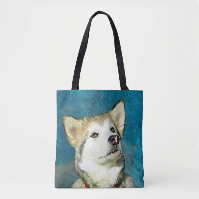 Alaskan Malamute Dog Art Tote Bag (Front)