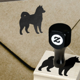 Alaskan Malamute Dog Breed Silhouette Rubber Stamp