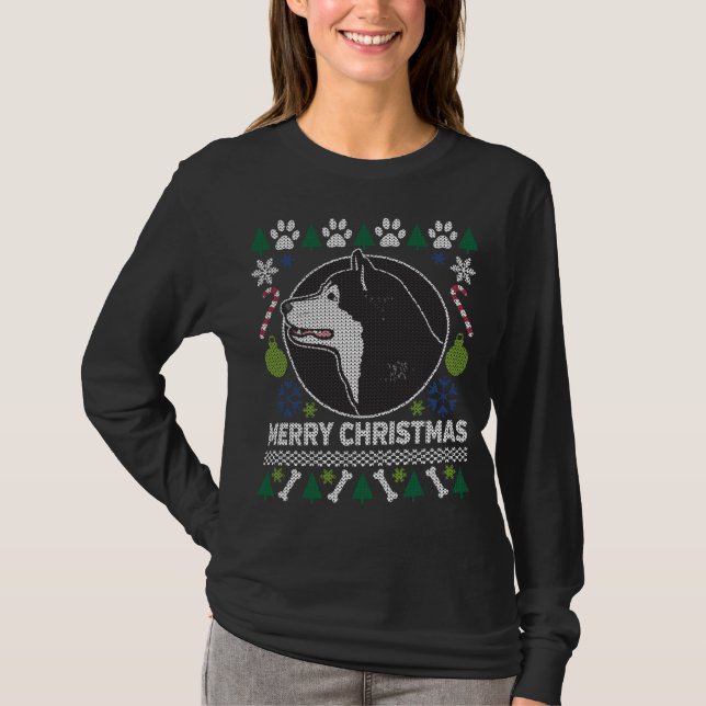 Alaskan Malamute Dog Breed Ugly Christmas Sweater (Front)