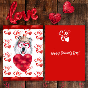 Alaskan Malamute Dog Lover Valentine Gift Holiday Card