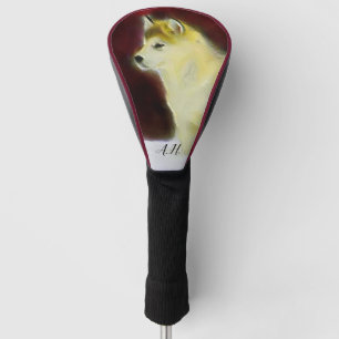 Alaskan malamute dog monogrammed golf head cover